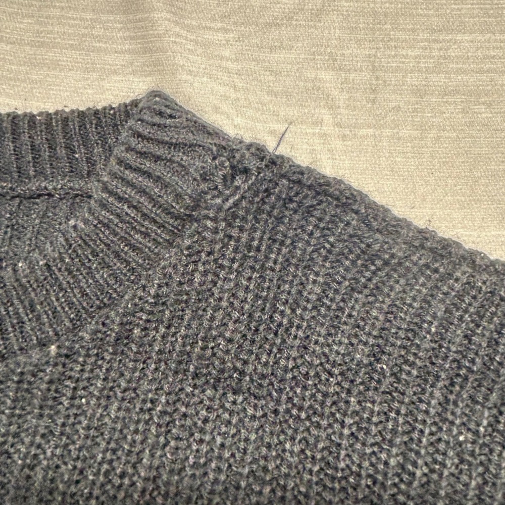 Luciano Pannini Vintage Mens 2X Crewneck Sweater Black Blue Stripe Made in USA - Picture 8 of 8